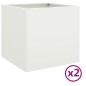 vidaXL Pflanzkübel 2 Stk. Weiß 49x47x46 cm Kaltgewalzter Stahl vidaXL Pflanzkübel 2 Stk. Weiß 49x47x46 cm Kaltgewalzter Stahl
