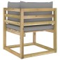 Garten-Ecksofa mit Kissen in Grün Imprägniertes Kiefernholz Garten-Ecksofa mit Kissen in Grün Imprägniertes Kiefernholz