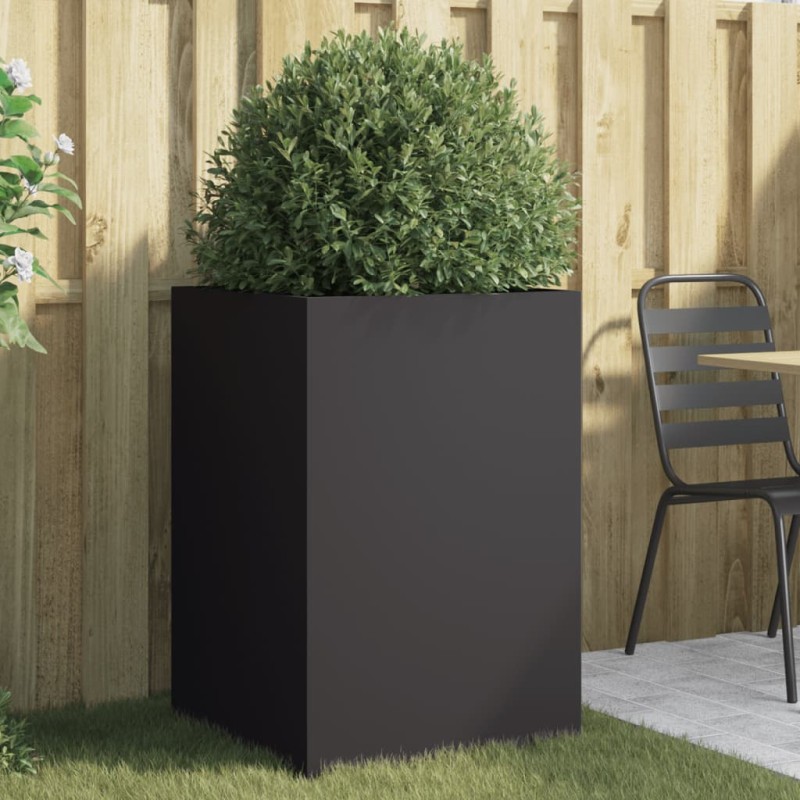 vidaXL Pflanzkübel Schwarz 52x48x75 cm Kaltgewalzter Stahl vidaXL Pflanzkübel Schwarz 52x48x75 cm Kaltgewalzter Stahl