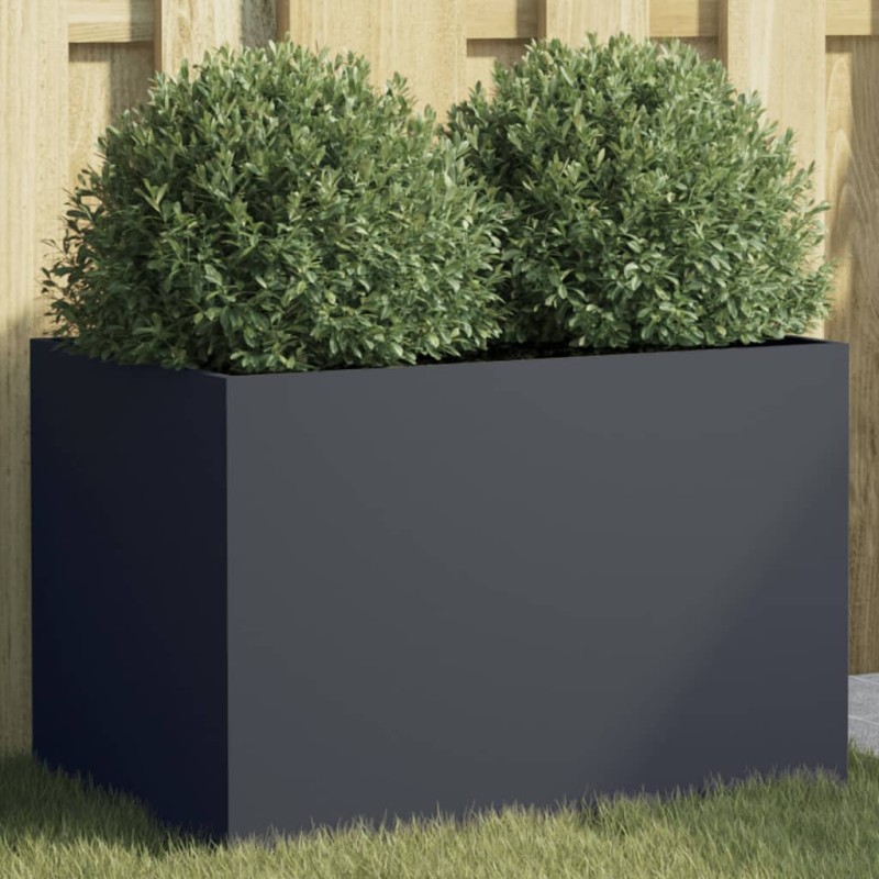vidaXL Pflanzkübel Anthrazit 62x40x39 cm Kaltgewalzter Stahl vidaXL Pflanzkübel Anthrazit 62x40x39 cm Kaltgewalzter Stahl