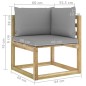 Garten-Ecksofa mit Kissen in Grün Imprägniertes Kiefernholz Garten-Ecksofa mit Kissen in Grün Imprägniertes Kiefernholz