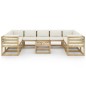 10-tlg. Garten-Lounge-Set mit Kissen Imprägniertes Kiefernholz