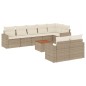 vidaXL 9-tlg. Garten-Sofagarnitur mit Kissen Beige Poly Rattan vidaXL 9-tlg. Garten-Sofagarnitur mit Kissen Beige Poly Rattan