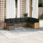 vidaXL 8-tlg. Garten-Sofagarnitur mit Kissen Grau Poly Rattan vidaXL 8-tlg. Garten-Sofagarnitur mit Kissen Grau Poly Rattan