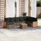 vidaXL 9-tlg. Garten-Sofagarnitur mit Kissen Grau Poly Rattan vidaXL 9-tlg. Garten-Sofagarnitur mit Kissen Grau Poly Rattan