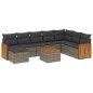 vidaXL 9-tlg. Garten-Sofagarnitur mit Kissen Grau Poly Rattan vidaXL 9-tlg. Garten-Sofagarnitur mit Kissen Grau Poly Rattan