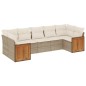 vidaXL 7-tlg. Garten-Sofagarnitur mit Kissen Beige Poly Rattan vidaXL 7-tlg. Garten-Sofagarnitur mit Kissen Beige Poly Rattan