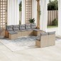 vidaXL 9-tlg. Garten-Sofagarnitur mit Kissen Beige Poly Rattan vidaXL 9-tlg. Garten-Sofagarnitur mit Kissen Beige Poly Rattan