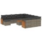 vidaXL 13-tlg. Garten-Sofagarnitur mit Kissen Grau Poly Rattan vidaXL 13-tlg. Garten-Sofagarnitur mit Kissen Grau Poly Rattan