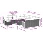 vidaXL 13-tlg. Garten-Sofagarnitur mit Kissen Grau Poly Rattan vidaXL 13-tlg. Garten-Sofagarnitur mit Kissen Grau Poly Rattan