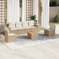 vidaXL 7-tlg. Garten-Sofagarnitur mit Kissen Beige Poly Rattan vidaXL 7-tlg. Garten-Sofagarnitur mit Kissen Beige Poly Rattan