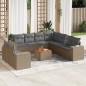 vidaXL 10-tlg. Garten-Sofagarnitur mit Kissen Beige Poly Rattan vidaXL 10-tlg. Garten-Sofagarnitur mit Kissen Beige Poly Rattan