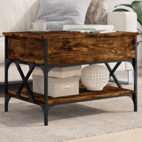 vidaXL Couchtisch Räuchereiche 70x50x50 cm Holzwerkstoff und Metall