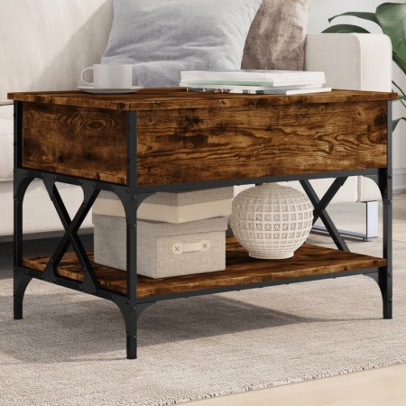 vidaXL Couchtisch Räuchereiche 70x50x50 cm Holzwerkstoff und Metall