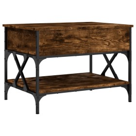 vidaXL Couchtisch Räuchereiche 70x50x50 cm Holzwerkstoff und Metall