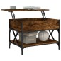 vidaXL Couchtisch Räuchereiche 70x50x50 cm Holzwerkstoff und Metall vidaXL Couchtisch Räuchereiche 70x50x50 cm Holzwerkstoff und Metall