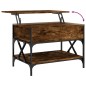 vidaXL Couchtisch Räuchereiche 70x50x50 cm Holzwerkstoff und Metall vidaXL Couchtisch Räuchereiche 70x50x50 cm Holzwerkstoff und Metall