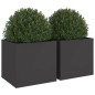 vidaXL Pflanzkübel 2 Stk. Schwarz 49x47x46 cm Kaltgewalzter Stahl vidaXL Pflanzkübel 2 Stk. Schwarz 49x47x46 cm Kaltgewalzter Stahl
