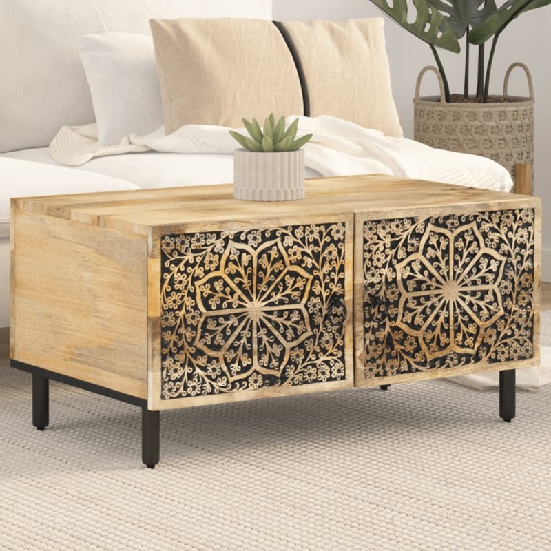 vidaXL Couchtisch 80x50x40 cm Massivholz Mango vidaXL Couchtisch 80x50x40 cm Massivholz Mango