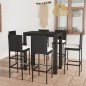 vidaXL 7-tlg. Gartenbar-Set mit Kissen Poly Rattan Schwarz vidaXL 7-tlg. Gartenbar-Set mit Kissen Poly Rattan Schwarz
