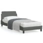 vidaXL Bettgestell mit Kopfteil Dunkelgrau 90x190 cm Stoff vidaXL Bettgestell mit Kopfteil Dunkelgrau 90x190 cm Stoff