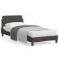 vidaXL Bettgestell mit Kopfteil Dunkelbraun 90x200 cm Stoff vidaXL Bettgestell mit Kopfteil Dunkelbraun 90x200 cm Stoff