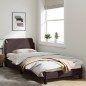 vidaXL Bettgestell mit Kopfteil Dunkelbraun 90x200 cm Stoff vidaXL Bettgestell mit Kopfteil Dunkelbraun 90x200 cm Stoff