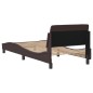 vidaXL Bettgestell mit Kopfteil Dunkelbraun 90x200 cm Stoff vidaXL Bettgestell mit Kopfteil Dunkelbraun 90x200 cm Stoff