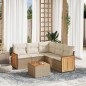vidaXL 6-tlg. Garten-Sofagarnitur mit Kissen Beige Poly Rattan vidaXL 6-tlg. Garten-Sofagarnitur mit Kissen Beige Poly Rattan