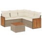 vidaXL 6-tlg. Garten-Sofagarnitur mit Kissen Beige Poly Rattan vidaXL 6-tlg. Garten-Sofagarnitur mit Kissen Beige Poly Rattan