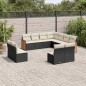 vidaXL 11-tlg. Garten-Sofagarnitur mit Kissen Schwarz Poly Rattan vidaXL 11-tlg. Garten-Sofagarnitur mit Kissen Schwarz Poly Rattan