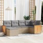 vidaXL 6-tlg. Garten-Sofagarnitur mit Kissen Beige Poly Rattan vidaXL 6-tlg. Garten-Sofagarnitur mit Kissen Beige Poly Rattan