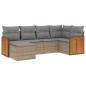 vidaXL 6-tlg. Garten-Sofagarnitur mit Kissen Beige Poly Rattan vidaXL 6-tlg. Garten-Sofagarnitur mit Kissen Beige Poly Rattan