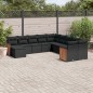 vidaXL 11-tlg. Garten-Sofagarnitur mit Kissen Schwarz Poly Rattan vidaXL 11-tlg. Garten-Sofagarnitur mit Kissen Schwarz Poly Rattan