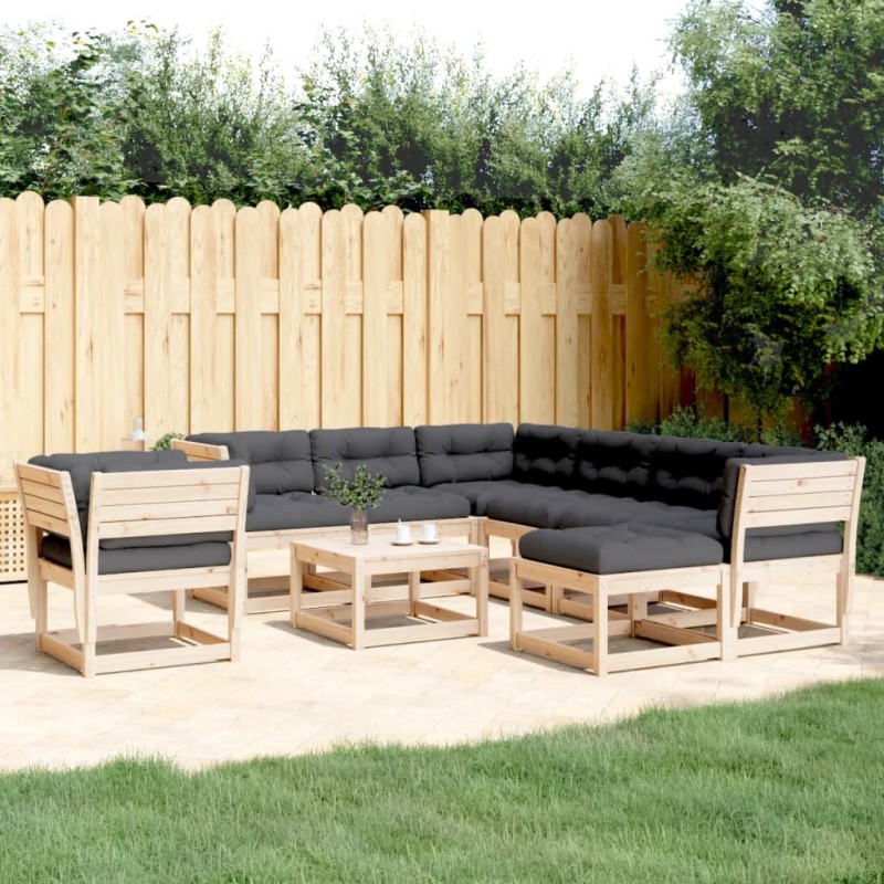 vidaXL 8-tlg. Garten-Lounge-Set mit Kissen Massivholz Kiefer vidaXL 8-tlg. Garten-Lounge-Set mit Kissen Massivholz Kiefer