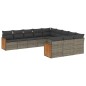 vidaXL 11-tlg. Garten-Sofagarnitur mit Kissen Grau Poly Rattan vidaXL 11-tlg. Garten-Sofagarnitur mit Kissen Grau Poly Rattan