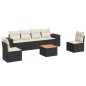 vidaXL 7-tlg. Garten-Sofagarnitur mit Kissen Schwarz Poly Rattan vidaXL 7-tlg. Garten-Sofagarnitur mit Kissen Schwarz Poly Rattan