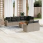 vidaXL 9-tlg. Garten-Sofagarnitur mit Kissen Grau Poly Rattan vidaXL 9-tlg. Garten-Sofagarnitur mit Kissen Grau Poly Rattan