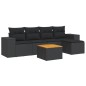 vidaXL 6-tlg. Garten-Sofagarnitur mit Kissen Schwarz Poly Rattan vidaXL 6-tlg. Garten-Sofagarnitur mit Kissen Schwarz Poly Rattan