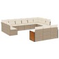 vidaXL 13-tlg. Garten-Sofagarnitur mit Kissen Beige Poly Rattan vidaXL 13-tlg. Garten-Sofagarnitur mit Kissen Beige Poly Rattan