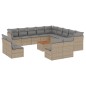 vidaXL 14-tlg. Garten-Sofagarnitur mit Kissen Beige Poly Rattan vidaXL 14-tlg. Garten-Sofagarnitur mit Kissen Beige Poly Rattan