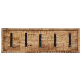 vidaXL Wandgarderobe mit 5 Haken Massivholz Mango
