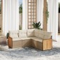 vidaXL 5-tlg. Garten-Sofagarnitur mit Kissen Beige Poly Rattan vidaXL 5-tlg. Garten-Sofagarnitur mit Kissen Beige Poly Rattan