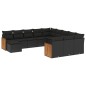 vidaXL 12-tlg. Garten-Sofagarnitur mit Kissen Schwarz Poly Rattan vidaXL 12-tlg. Garten-Sofagarnitur mit Kissen Schwarz Poly Rattan