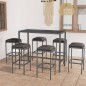 7-tlg. Gartenbar-Set mit Kissen Poly Rattan Grau 7-tlg. Gartenbar-Set mit Kissen Poly Rattan Grau