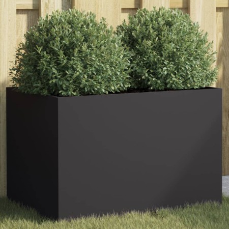 vidaXL Pflanzkübel Schwarz 62x40x39 cm Kaltgewalzter Stahl