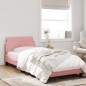 vidaXL Bettgestell mit Kopfteil Rosa 90x200 cm Samt vidaXL Bettgestell mit Kopfteil Rosa 90x200 cm Samt