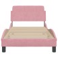 vidaXL Bettgestell mit Kopfteil Rosa 90x200 cm Samt vidaXL Bettgestell mit Kopfteil Rosa 90x200 cm Samt