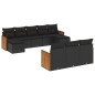 vidaXL 10-tlg. Garten-Sofagarnitur mit Kissen Schwarz Poly Rattan vidaXL 10-tlg. Garten-Sofagarnitur mit Kissen Schwarz Poly Rattan