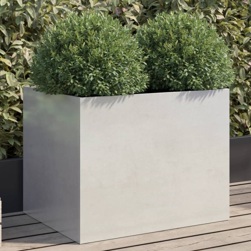vidaXL Pflanzkübel Silbern 62x47x46 cm Edelstahl vidaXL Pflanzkübel Silbern 62x47x46 cm Edelstahl